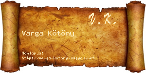 Varga Kötöny névjegykártya
